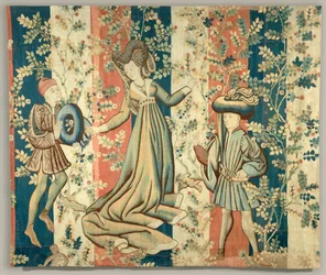 Courtiers in a Rose Garden: A Lady and Two Gentlemen, c.1440-50